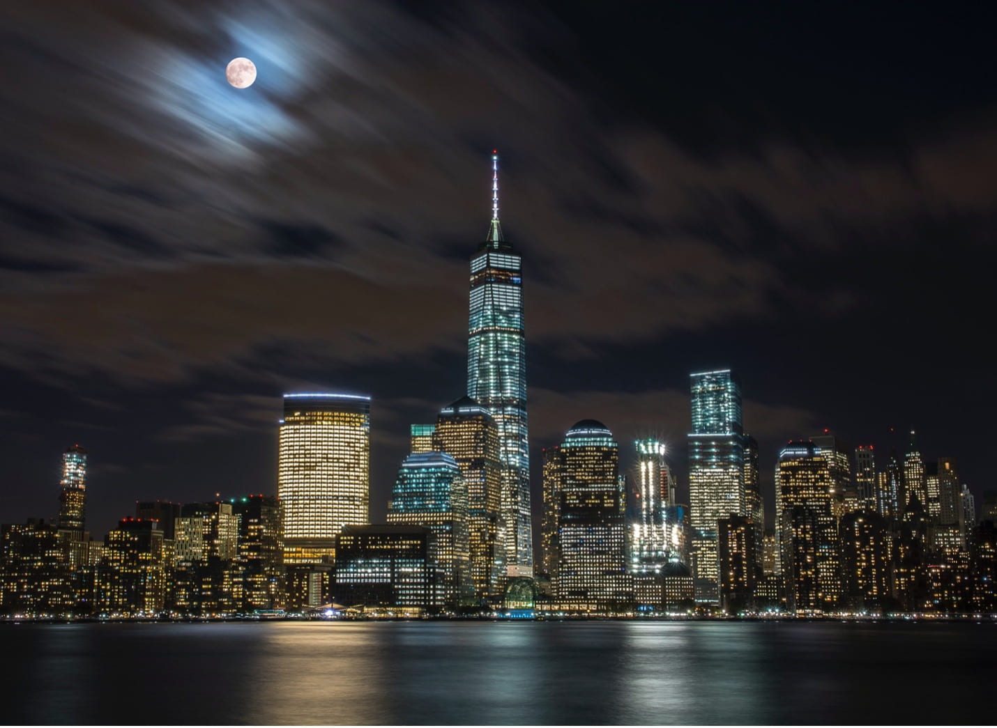 NYC view of night lights